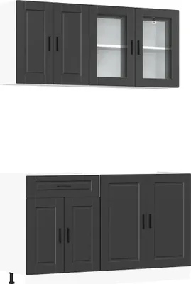 Immagine prodotto di vidaXL Set di armadietti da cucina 4 pezzi Porto in legno nero