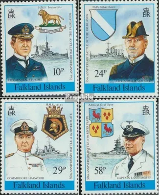 Produktbild von Briefmarken FalklanSteckanschlussln 1989 Mi 513-516 (kompl.Ausg.) postfrisch Seeschlacht