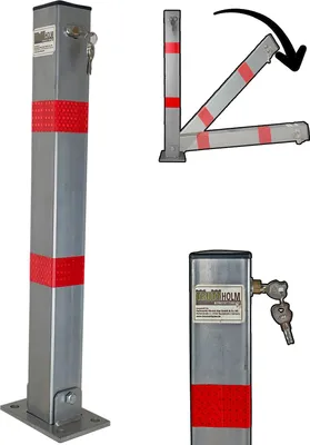 Produktbild von Absperrpfosten eckig Parkplatzsperre Sperrpfosten klappbar Standfuß
