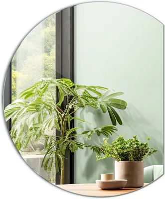 Produktbild von Spiegel Angeschnitten Rund - Boho-inspirierter Hängespiegel - 84 cm x 100 cm