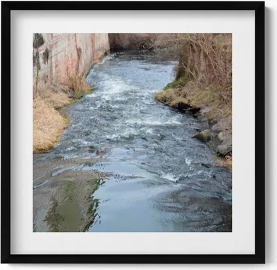 Produktbild von Tasovice Fluss Dyje Moravia– Wandbild mit Rahmen – Gerahmtes Bild  – Wanddekoration – 50x50 cm –  Schwarz Rahmen