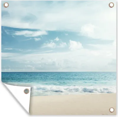 Produktbild von MuchoWow® 50x50 cm Outdoor-Poster Gartendeko Sichtschutz Garten Poster für den Garten  Strand - Meer - Sommer