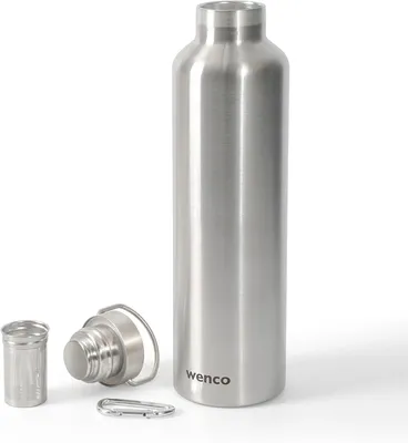 Produktbild von wenco Trinkflasche Edelstahl 1l / 1000ml isoliert und auslaufsicher für kalte und heiße Getränke