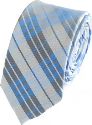 Produktbild von Fabio Farini - 1 Stück Herren Krawatte Weiß - verschiedene Weiße Männer Schlips in 6cm Schmal (6cm), Weiß Grau Blau - White/Dark Quartz Gray/Ocean