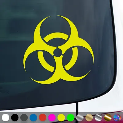 Produktbild von PantherPixel Biohazard Aufkleber Vorsicht Warnung Hinweis Sticker Auto Geschenkidee Farbe Neon-Gelb