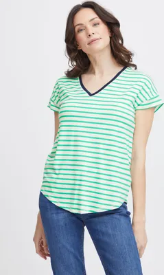 Produktbild von Fransa FRFEPORSI 1 TShirt Damen T-Shirt Shirt mit V-Ausschnitt abgerundet Regular fit