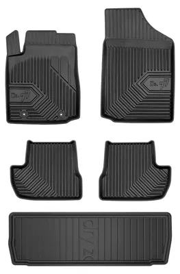 Productafbeelding van Rubberen automatten + kofferbakmat voor Citroën C2 2003-2009 (hatchback) – 5-delig, zwart, op maat – Wielganizator