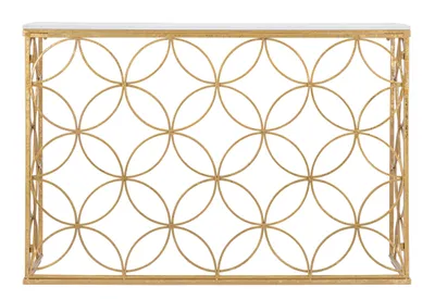 Produktbild von Konsole Console Star 40 x 120 x 80 cm Metall Marmor Gold Weiß