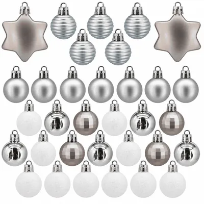 Produktbild von 132 Weihnachtskugeln Silber Christbaumkugeln Set Christbaumschmuck Baumschmuck