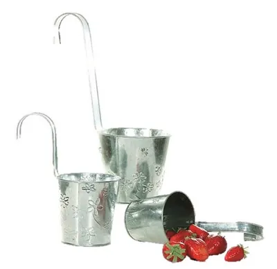 Produktbild von 4  Hängetöpfe Blumentopf Ø 16 cm Zink Übertopf Topf