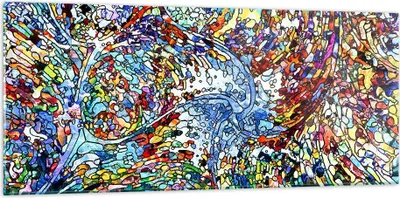 Produktbild von Bilder auf glas - Abstraktion modern - 120x50cm - Glasbilder - Wandbilder - Kunstdruck - zum Aufhängen bereit - Wanddekoration aus Glas - Glas Bilder - Wandbild auf Glas - Einteilig - GAB120x50-4045
