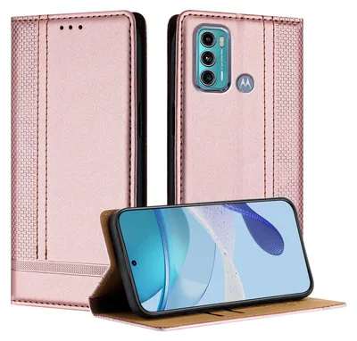 Obrázek produktu pro Pouzdro pro Motorola Moto G60 kožené flipové pouzdro s funkcí stojánku Růžový