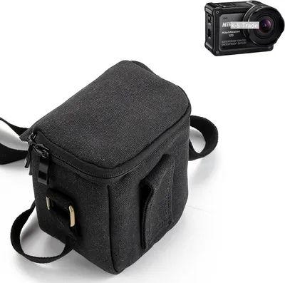 Produktbild von K-S-Trade Umhängetasche kompatibel mit Nikon KeyMission 170 Schulter Tasche Tragetasche Kameratasche Fototasche schwarz Schutzhülle Zubehörtasche