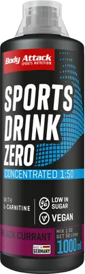 Produktbild von Body Attack Sports Drink Zero 1000ml Schwarze Johannisbeere