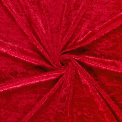 Produktbild von Samtstoff 0,5m Schritte - Meterware 147 cm breit – Velvet Stoff viele Farben | Dekostoff, Polsterstoff & Nähstoff 015 Rot