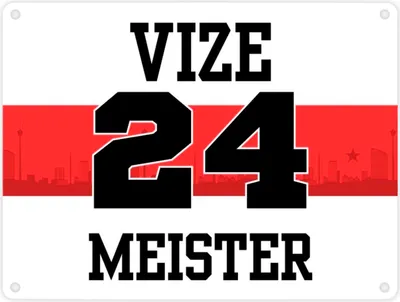 Produktbild von Stuttgart Brustring Metallschild in 15x20 cm mit Spruch Vizemeister 2024