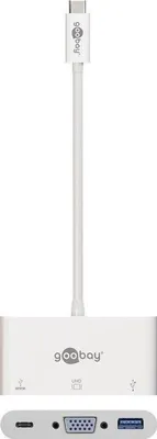 Zdjęcie produktu dla Goobay 62100, Przewodowa, USB 3.2 Gen 1 (3.1 Gen 1) Type-C, Biały, CE, WEEE, 1920 x 1200 px, 0,15 m