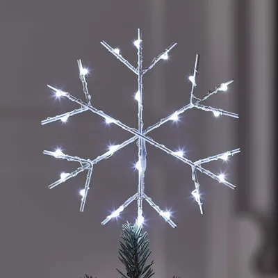 Obrázek produktu pro Vánoční hvězda - Sněhová vločka - 24 LED - 30 x 16 cm - Teplá bílá, na baterie