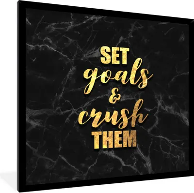 Produktbild von MuchoWow® Gerahmtes Poster Zitat - Motivation - Marmor - Gold 40x40 cm - Poster mit Schwarzem Bilderrahmen Wandposter Rahmen Foto Bilder - Mit Rahmen - Wanddekoration Schlafzimmer