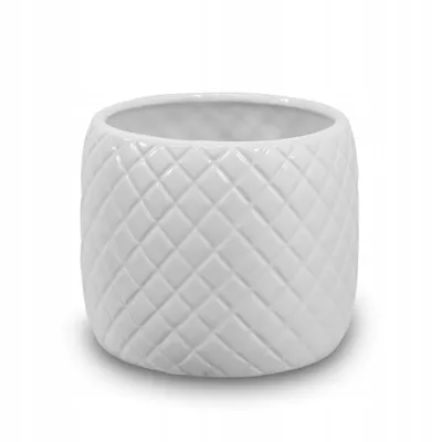 Image de Pot de fleurs en céramique 13 cm blanc