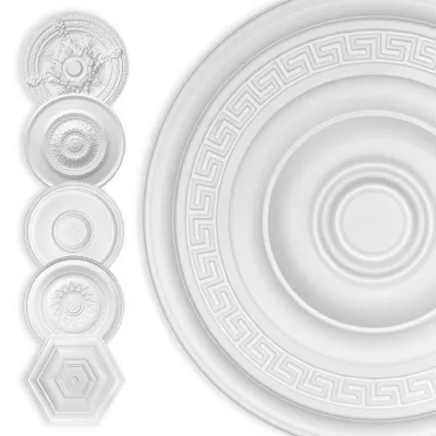Produktbild von HEXIM Stuckrosette Styropor EPS weiß, Deckenrosette rund & eckig, Innendekor für Decke & Wand