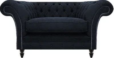 Obrázok produktu pre Modré dizajnové kreslo Chesterfield Čalúnené kreslo do obývačky
