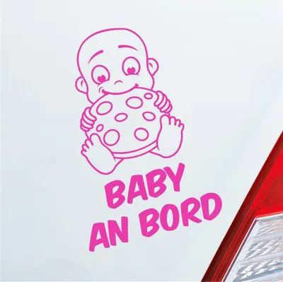 Produktbild von Auto Aufkleber Baby an Bord on Tour Witzig 17x25 cm Pink Sticker Heckscheibenaufkleber
