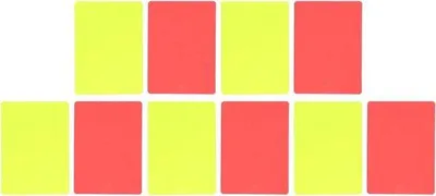 Immagine prodotto di Cartellini da calcio, rossi e gialli, 5 pezzi, ammonizione ed espulsione