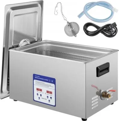 Immagine prodotto di VEVOR Pulitore digitale a ultrasuoni, 30 l, Pulitore a ultrasuoni, 40 kHz, Pulitore sonico, acciaio inox 316 e 304, Pulitore a ultrasuoni con riscaldatore e timer per la pulizia di gioielli, occhiali e orologi