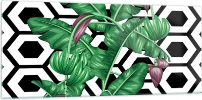 Produktbild von Bilder auf glas - Blatt Pflanze Blume - 120x50cm - Glasbilder - Wandbilder - Kunstdruck - zum Aufhängen bereit - Wanddekoration aus Glas - Glas Bilder - Wandbild auf Glas - Einteilig - GAB120x50-3798