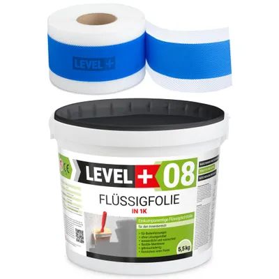Produktbild von Dichtset Flüssigfolie 5,5Kg Bandset Bad Dusche Küche Dichtband 5m SET306
