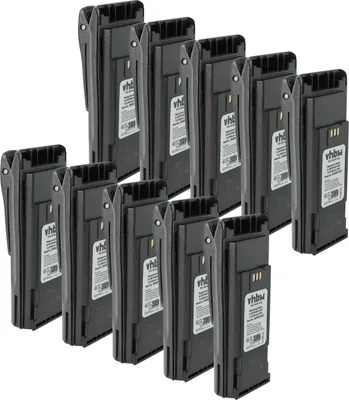 Produktbild von vhbw 10x Akku Ersatz für Motorola NNTN4970A, NNTN4970AR, NNTN4970, NTN4496, NTN4497 für Funkgerät, Walkie Talkie (2500 mAh, 7,2 V, NiMH) + Gürtelclip