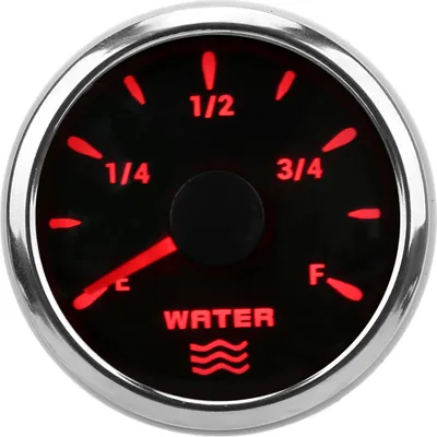 Image de jauge de niveau d'eau 52mm 0?190�� 7 couleurs rétro-éclairage Pointeur IP67 étanche Compteur de réservoir de liquide pour voiture Bateau 9?32VNoir