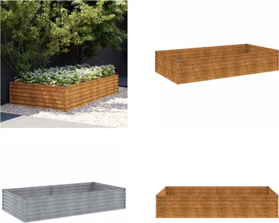 Immagine prodotto di vidaXL Letto rialzato 195x100x36 cm in acciaio corten - Letto rialzato - Fioriera - Vaso per fiori