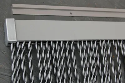 Produktbild von LA TENDA Türvorhang RIVA 3 100x230 cm silber/schwarz