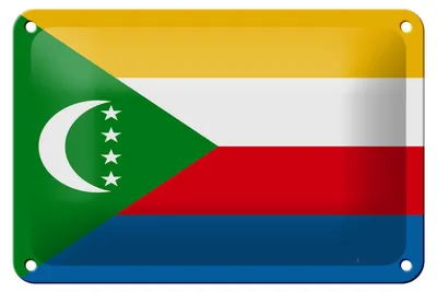 Produktbild von Blechschild Flagge der Komoren 18x12cm Flag of the Comoros