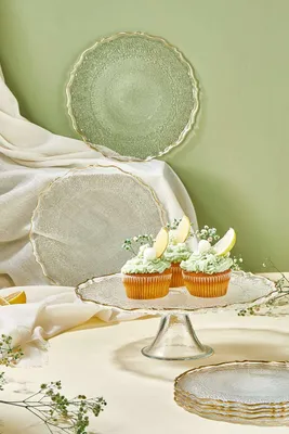Immagine prodotto di Hermia Concept, Goblen - Trasparente, Set di piatti da dessert (7 pezzi), Trasparente, Vetro, 21 x 21 cm
