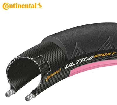 Image de Pneu Conti Ultra Sport II pliable 28" 700x23C 23-622 noir/pink Skin