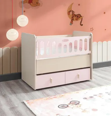 Produktbild von Modern Ausziehbares Kinderbett s Schlafzimmer Bett Holz Möbel Rosa