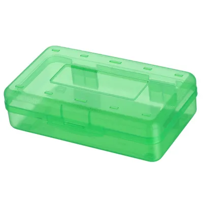 Zdjęcie produktu dla Plastikowy piórnik, piórnik z zatrzaskową pokrywką, piórnik dla dzieci, piórnik o dużej pojemności, przezroczysty piórnik, piórnik szkolny
