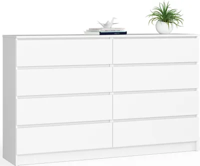 Produktbild von Komoda AKORD K160 Biała 160 cm 8 szuflad kolor Biały mat 160x40x99 cm