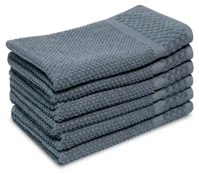 Produktbild von PHLOX Gästetücher Set - Popcorn Soft Kollektion - 30x50 cm - 6 Teilig - 100% Baumwolle - 500 g/m² - Weich - Saugfähig - Green - Blau