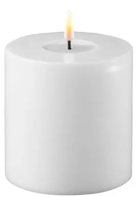 Produktbild von Deluxe HomeArt "Deluxe HomeArt LED Stumpenkerze real Flame mit Wachs 10 x 10cm weiß"