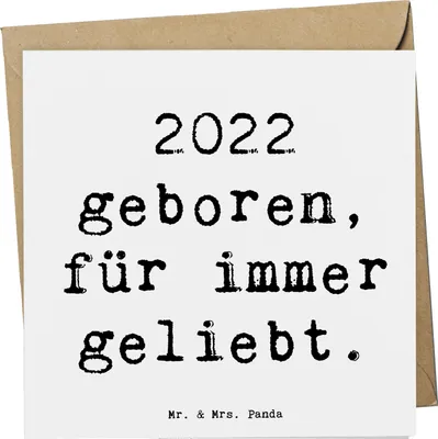 Produktbild von Mr. & Mrs. Panda Glückwunschkarte Spruch 2022 Geburtstag Lieblingskind - Weiß - Geschenk, faltkarte, Geburtstagsfreude, Lieblingsmensch, Grußkarte, Happy Birthday, Alter