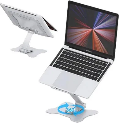 Produktbild von Ergonomische Laptophalterung mit 360° Drehbarer Winkel und Verstellbarer Höhe
