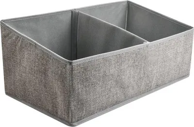 Productafbeelding van Unyqoos® Lade-organizer – opvouwbare opbergbox van stof, 50x28x21 cm, 1 stuk, met scheidingswand en handvat, geschikt voor babykleding, BH's, sokken, en stropdassen