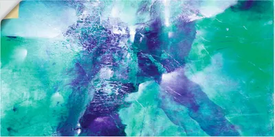 Produktbild von ARTland Wandbild, selbstklebend Abstrakte Komposition grün und violett Größe: 100x50 cm