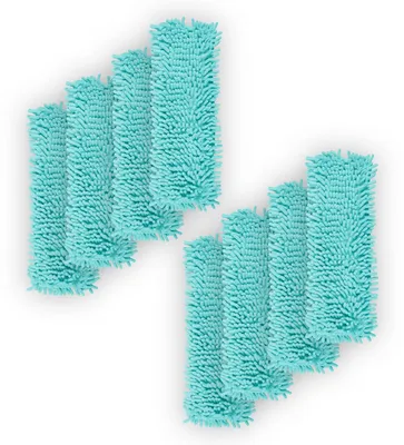 Image de Housse de rechange pour balai à franges en microvelours / chenille - Menthe - Lot de 8