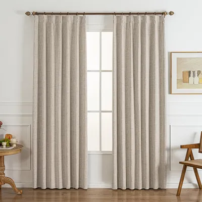 Image de Ensemble de 2 rideaux thermiques opaques pour salon et chambre