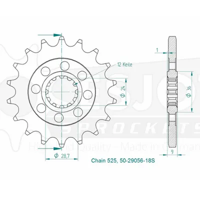 Produktbild von Ritzel 50-29056-18S 18Z - 525
